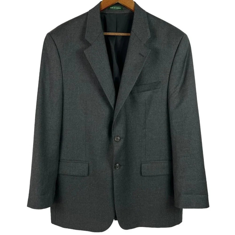Lauren RALPH LAUREN Dark Gray Mens Blazer Jacket Sport Suit Coat 100% Wool 42 R